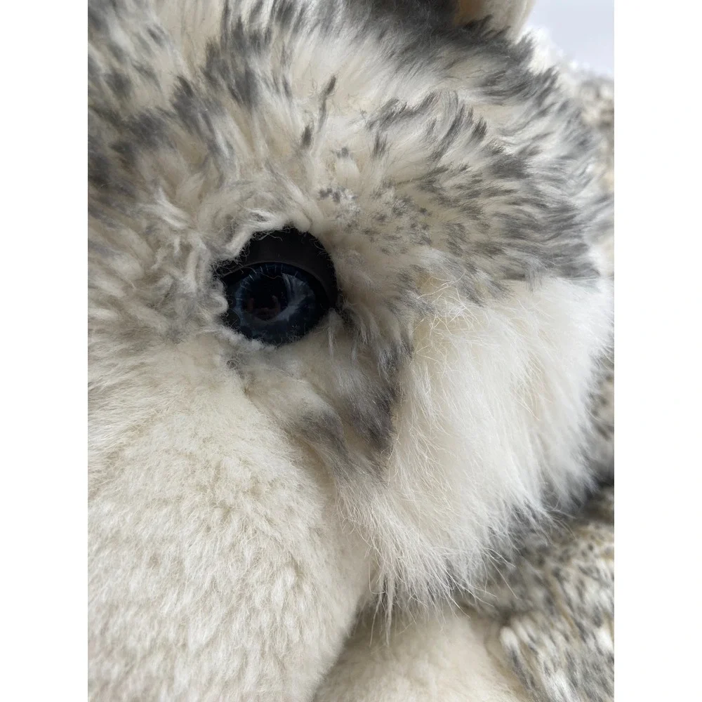 Aurora Husky Dog Plush Gray White Large 28 Inch Realistic Blue Eyes Lying Down